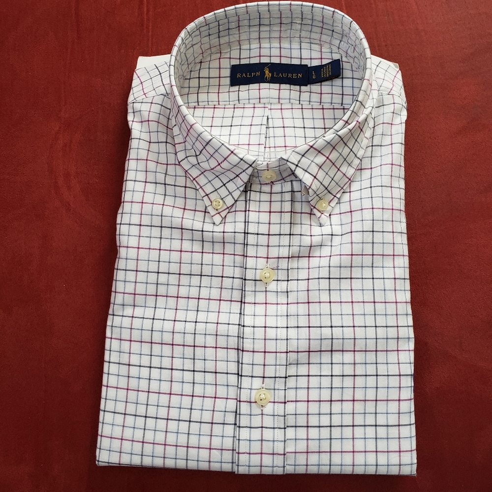 Polo by Ralph Lauren red, white Green button down